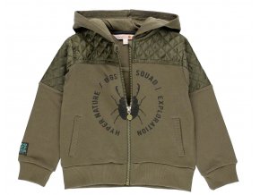 Chlapecká khaki mikina na zip s kapucí zelená pro kluka Brouk Boboli 5111314523 a