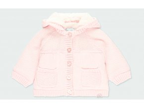 Kojenecký svetr s kožíškem a odepínací kapucí růžový svetřík pletený kabátek pro holčičku Boboli holka mimi 1030483000 a