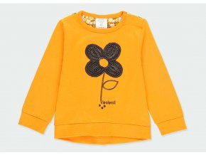 Hořčičně žluté dívčí tričko s dlouhým rukávem kari Kurkuma viskóza potisk květina Boboli holka 2230521162 a