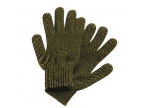 Dětské rukavice Pletené prstové rukavice Merino Zelené tmavě zelená Maximo 19177-055000-86