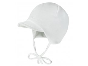 Kojenecká čepice s kšiltem bílá bavlna teplá čepička pro mimi Maximo 95500-332489-01