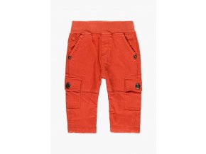 Klučičí zimní kalhoty teplé oranžové kapsáče na gumu kluk Boboli