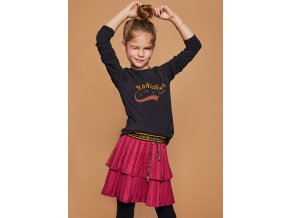 Dívčí skládána sukně s dvěma kanýry Bugenvilia purpurová růžová sukně pro holku NoNo N109 5702 602 3 copy