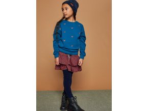 Dívčí sukně s kanýry a žabkovým pasem skořice/modrá sukně pro holku NoNo N108 5703 529 modelka
