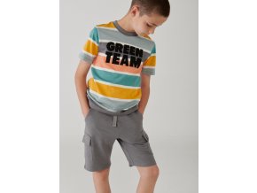 Chlapecké tričko s barevnými pruhy pruhované tričko pro kluka barevné Boboli Organic bio bavlna 534024 8119 model tričko s kraťasy pro kluka