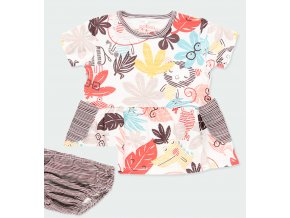 Kojenecké šatičky s kalhotkami Džungle Organic Boboli holčička barevné letní šaty se zvířátky 1240419743