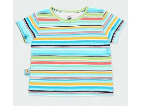 Kojenecké tričko barevně pruhované Organic modré zelené barevné tričko mimi Boboli 1341549747 a