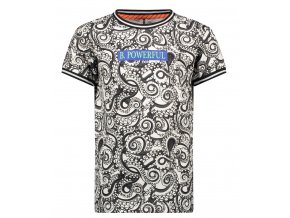 Chlapecké tričko černobílé s Chobotnicí Power artwork super tričko s krátkým rukávem pro kluka B-nosy Y202 6425 095 a