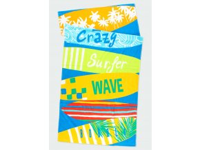 Chlapecká osuška modrá Surfboards ručník pro kluky serfy barevný ručník k vodě kluk froté bavlna Boboli 8341402509 a