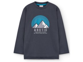 Chlapecké tričko s dlouhým rukávem antracit tmavé tričko pro kluka Boboli eco Arctic 5290628116 a
