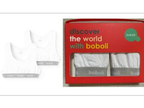 Dívčí podprsenky bílé s gumou v pase bílé podprsenky pro holku bavlna světlé Boboli 920034 1100 packX