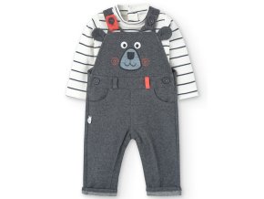 Kojenecký set s lacly šedo-bílý Méďa tepláčky s lacly miminko chlapeček tmavé tepláčky Boboli 1491059457 a