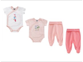Kojenecké body a polodupačky růžové set pro holčičku 100% bavlna Boley 6151406 6371105 9940