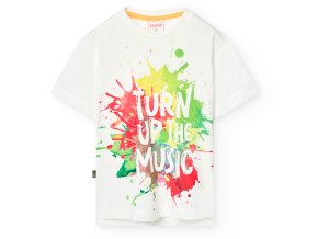 Chlapecké tričko bílé-barevné Music tričko s krátkým rukávem 100% bavlna léto art splash Boboli 5210201111 a