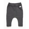 Dětské kalhoty pro miminko z jemné pletené příze antracitové barvy s drobnou nášivkou Něco si přej (Make a wish). OECO-TEX certifikát.