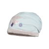 Dívčí zimní čepice tvaru beanie, s chlupatým kožíškem a pevným lemem, zdobená velkou hvězdou se třpytivými písmeny.