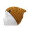 Dětská zimní pletená čepice ve tvaru beanie s žebrovou strukturou a příměsí vlny. Podšívka ve tvaru silné čelenky je z velmi jemné 100% bavlny, takže čepice zahřeje, bude dobře sedět a nebude kousat.