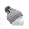 Dětská pletená čepice světle šedá stříbrná zimní pletená čepice Maximo 192B4