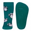 Dětské ponožky s protiskluzem Mýval Jade nefrit zelená celoplošný protiskluz měkké bačkůrky na doma