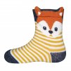 Dětské pruhované ponožky Liška žluté - kari