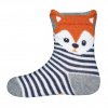 Dětské pruhované ponožky Lišák (Barva modrá - bílá, Velikost EU 23-26)