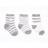 Dětské bavlněné ponožky světlé Trio (3 páry) (Barva bílá - šedá, Velikost EU 27-30)