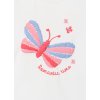018 1003AL dívčí bílé tričko s krátkám rukávem Motýlek růžová 100% bavlna Losan