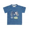 Jacky Kojenecké Tmavě modré tričko s krátkým rukávem a 3D výšivkou pejska pro chlapečka.