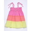 Dívčí letní šaty ramínka Duha barevné 100% bavlna Španělsko návrhář