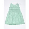 Dívčí letní šaty s puntíky mentolově zelené holčičí šaty na ramínka slavnostní Villalobos K 14258
