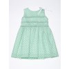 Dívčí letní šaty s puntíky mentolově zelené holčičí šaty na ramínka slavnostní Villalobos K 14258