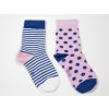 Kojenecké ponožky Puntíky a Proužky (2 páry) růžové ponožky pro holku