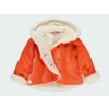 Kojenecký kabátek s kožíškem oranžový