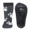 Dětské ponožky s protiskluzem prodyšné měkké bačkůrky šedé tmavé celoplošný protiskluz silikon mýval Maximo