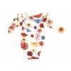 Kojenecké body s květy organic Skandinávské vlčí mák bílé s barevnými květy body pro holčičku 101824 0606 b