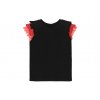 Dívčí tričko černé Tropic krátký rukáv růžové volánky holka Boboli 412030890 b