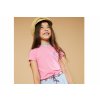 Dívčí tričko růžové žebrové s krátkým rukávem volánky holka NONO N102 5406 234 2