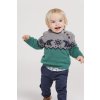 Chlapecký pletený svetr s mozaikou polárního medvěda. Teplý svetr pro kluka šedý zelený modrý Boboli kluk 7182194477 model