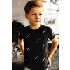 Chlapecké tričko černé s neon čárkamaY103 6424 099 2