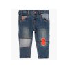 Modré strečové džíny kluk jean moderní záplaty Boboli 348050BLUE a