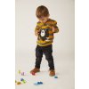 Boboli set pro chlapečka tričko s dlouhým rukávem pruhované hravé tričko s medvědem šedé hořčice žluté 3203M b
