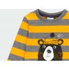 Chlapecké tričko s medvědem pruhované šedé hořčičně žluté překlápěcí tričko pro kluka Boboli 323019-9679 c