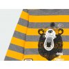 Chlapecké tričko s medvědem pruhované šedé hořčičně žluté překlápěcí tričko pro kluka Boboli 323019-9679 d