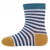 Chlapecké ponožky modré a okrové hořčičně žluté pruhované kostkované 3v1 vysoký podíl bavlny certifik Ewers 205245 0002 c