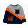 Chlapecké tričko s dlouhým rukávem šedé modré asymetrické svítivě oranžová Motor Racers Club bavlna Boboli kluk 3380598034 a
