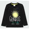 Chlapecké tričko černé s dlouhým rukávem vtipné Génius tmavé tričko pro kluka do školy Boboli 593029890 a