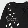 Černé dívčí tričko třpytky elegantní s mašlí dalmatin Boboli holka 443102890 c