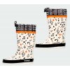 Dětské holinky lehké Boboli design bílé černé oranž gumové boty se stahováním 3900809650 a