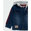 Chlapecká džínová bunda s kapucí měkká tmavě modrá s mikinou Boboli kluk 301093BLUE c
