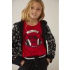 Černá dívčí mikina na zip s kapucí rebel rock Boboli print bavlna 4332689638 model